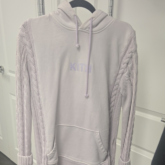 Kith Tops - Kith Women's Light Purple Cable Knit Hoodie